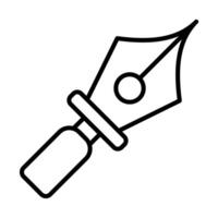 Fountain pen Line Icon Design vector