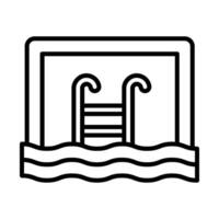 Swimming pool Line Icon Design vector