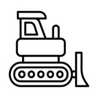 Bulldozer Line Icon Design vector