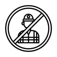 No child labour Line Icon Design vector