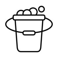 Water bucket Line Icon Design vector