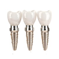 Three dental implant isolated on transparent background png