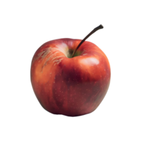 Red apple withered isolated on transparent background png