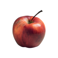 Red apple withered isolated on transparent background png