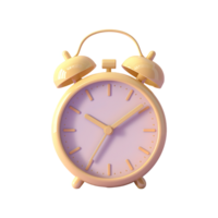 3d alarm clock isolated on transparent background png