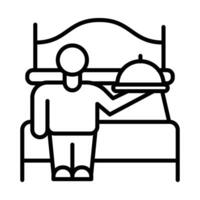 Room service Line Icon Design vector