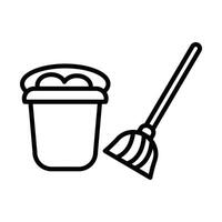 Floor mop Line Icon Design vector