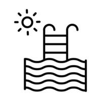Swimming pool Line Icon Design vector
