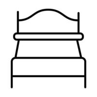 Double bed Line Icon Design vector