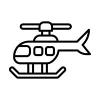 helicóptero línea icono diseño vector