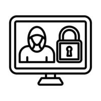 Cyber attack Line Icon Design vector