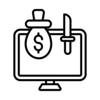 Online robbery Line Icon Design vector