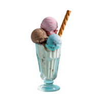 a set of ice creams in a tall glass isolated on transparent background png