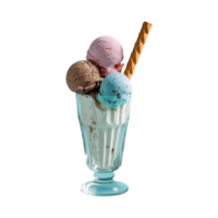 a set of ice creams in a tall glass isolated on transparent background png