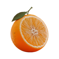 orange with cut in half isolated on transparent background png