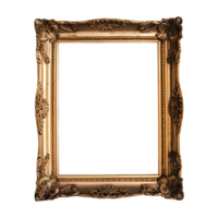vuoto antico oro immagine telaio isolato su trasparente sfondo png