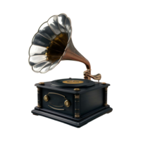 Gramophone vintage music player isolated on transparent background png