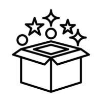 Magic box Line Icon Design vector