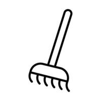 Rake Line Icon Design vector