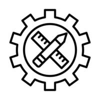 Gear Line Icon Design vector