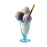 a set of ice creams in a tall glass isolated on transparent background png