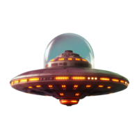 OVNI extraterrestre futuriste OVNI vaisseau spatial isolé sur transparent Contexte png