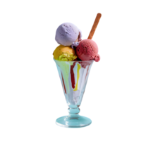 a set of ice creams in a tall glass isolated on transparent background png