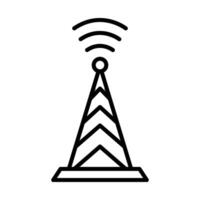 radio torre línea icono diseño vector