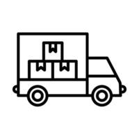 Cargo truck Line Icon Design vector