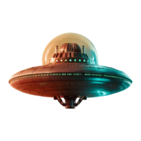 Ufo alien futuristic ufo spaceship isolated on transparent background png