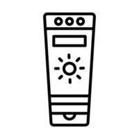 Sun screen Line Icon Design vector