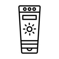 Sun screen Line Icon Design vector