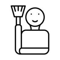 Cleaning staff Line Icon Design vector