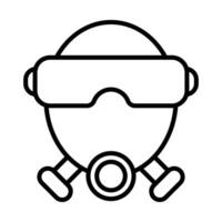 Mask Line Icon Design vector