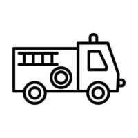 Fire truck Line Icon Design vector