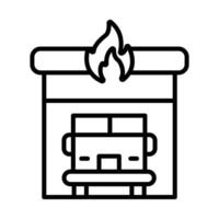 fuego estación línea icono diseño vector