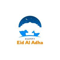 Happy Eid Al Adha Greeting Flat Design vector