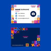 Abstract Mosaic Geometric Name Card Design for Business or Company vector