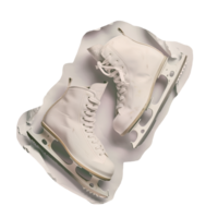 White leather ice skates cut out image png