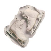 blanco cuero hielo patines cortar fuera imagen png