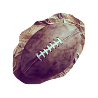 Rugby ball on crumpled paper cut out image png