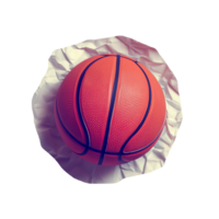 Basketball ball on crumpled paper cut out image png