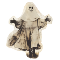 Monochrome vintage photo of halloween ghost cut out image png