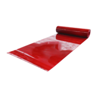 glamouroso vermelho brilhar brilhante enrolado acima tapete isolado em transparente fundo png