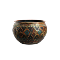 Beautiful handicraft brown bowl and Exploring the Delicacy of a Handcrafted Bowl on transparent background png