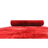 radiant rouge briller scintillait roulé en haut tapis isolé sur transparent Contexte png