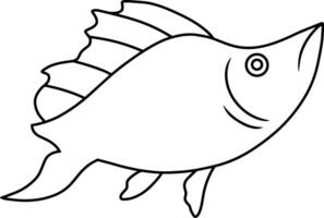 Sea fish Engraving Animal Doodle vector