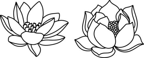 Lotus flower doodle icon Sketch vector