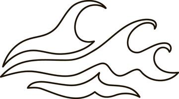Doodle water wave clipart Hand drawn art Sketch vector
