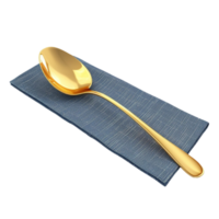 Generated AI Luxurious Golden Spoon on transparent background png